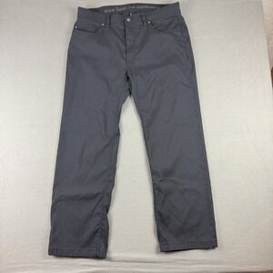 Prana Mens Pants Slim Fit Size 36x29* Black 5 Pocket Nylon Lightweight